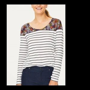 Loft floral and strip lightweight shirt